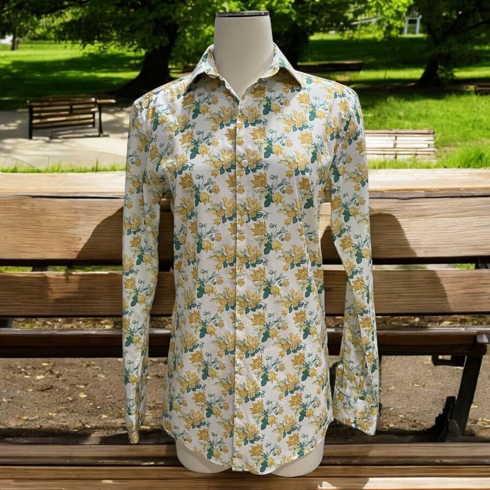Bar III Floral Button Up Shirt Retro Cottagecore Boho Romantic Feminine Medium‎